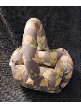 handcrafted stuffed cloth Easter Basket Tulip Print Fabric